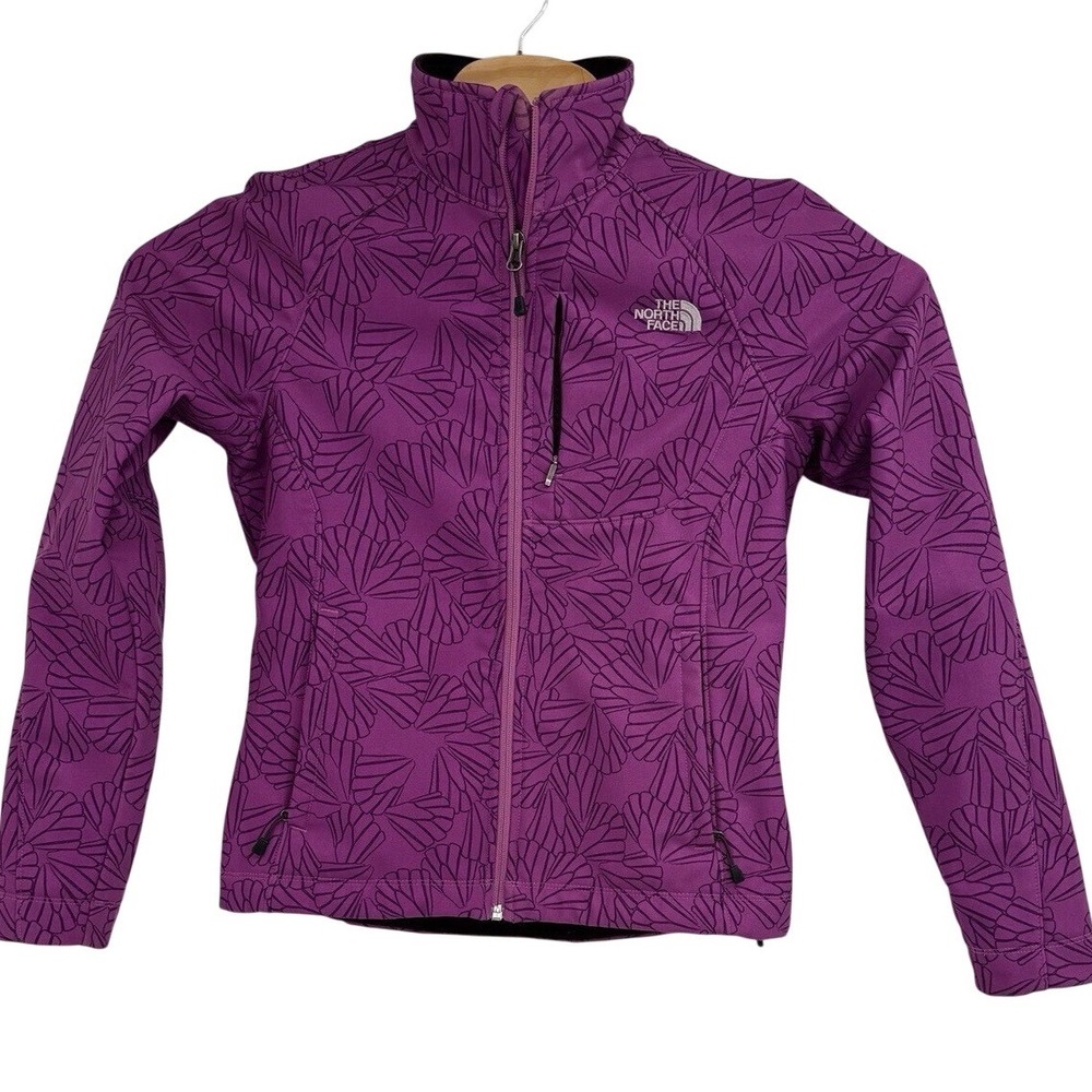 The North Face Purple Floral Soft Shell Jacket Fleece Lined Women's S